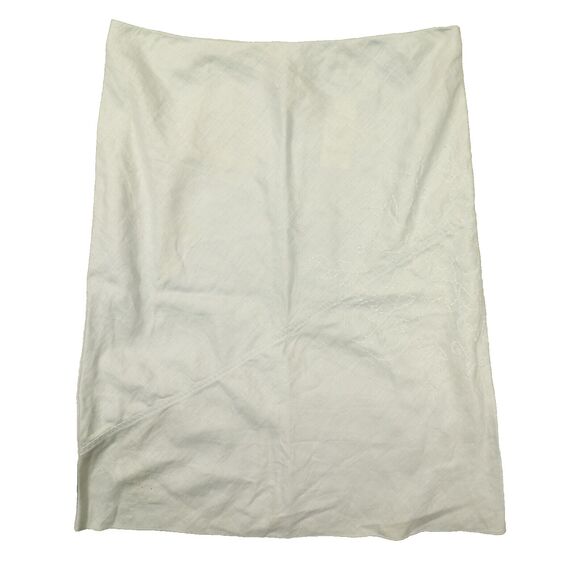 Banana Republic Grey 100%‎ Linen Pencil Skirt Floral Embroidered Size 8 NWT - Picture 1 of 9